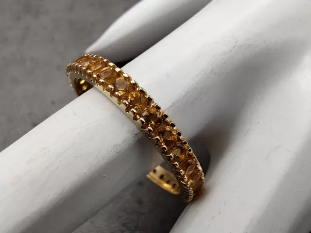 Estate Imperial 14K Yellow Gold 1.0cttw Citrine Eternity Band Ring Sz 9.75 QVC