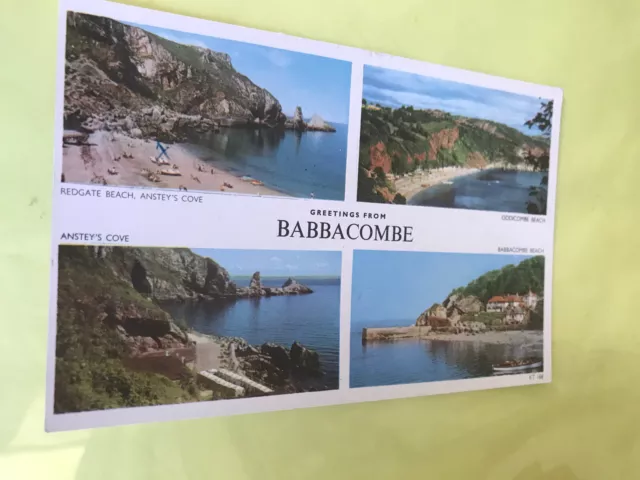 Greetings from Babbacombe.  Devon.  1950/60s Posted Multiview Postcard   RP. VGC