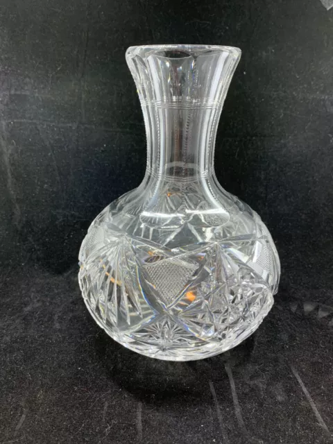 Vintage ABP American Brilliant Cut glass large Decanter zipper cut neck diamond