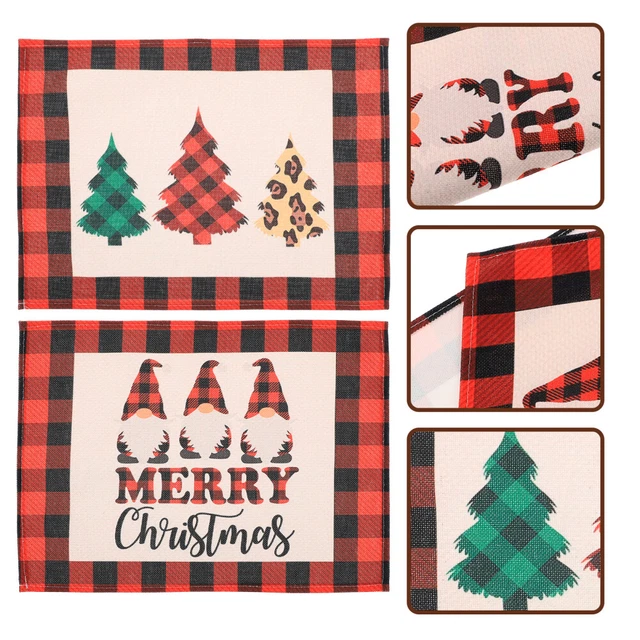 2 Pcs Urlaub Tischsets Weihnachts-Tischsets Untersetzer Für Esstisch Gitter
