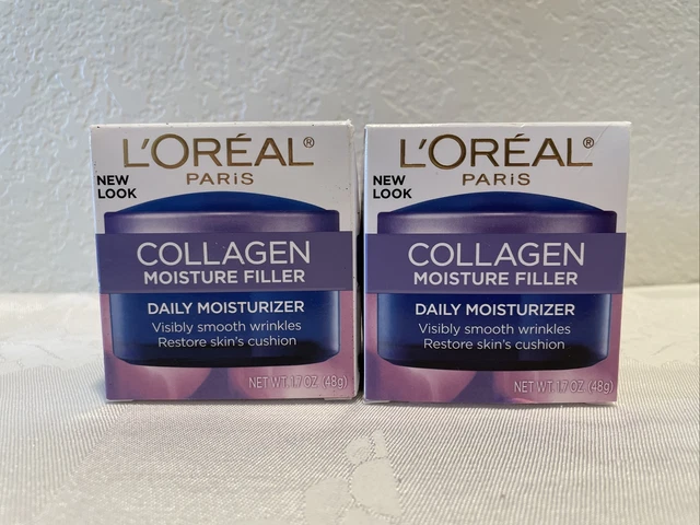 L'Oreal Collagen Moisture Filler Wrinkles Anti-Aging, Moisturizer 1.7oz, 2 boxes