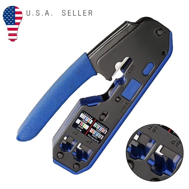NETWORK CRIMP RJ45 Crimping Tool For Cat6 Cat5 Cat5e Modular Plug EUR