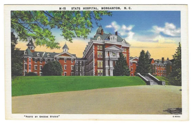 Vintage North Carolina Linen Postcard Morganton State Hospital