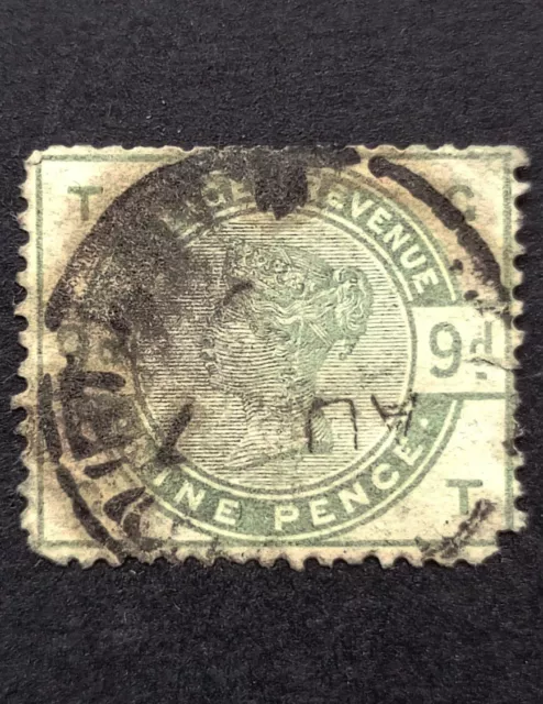 GB Queen Victoria 9d SG.195 Dull Green Used Space  Filler