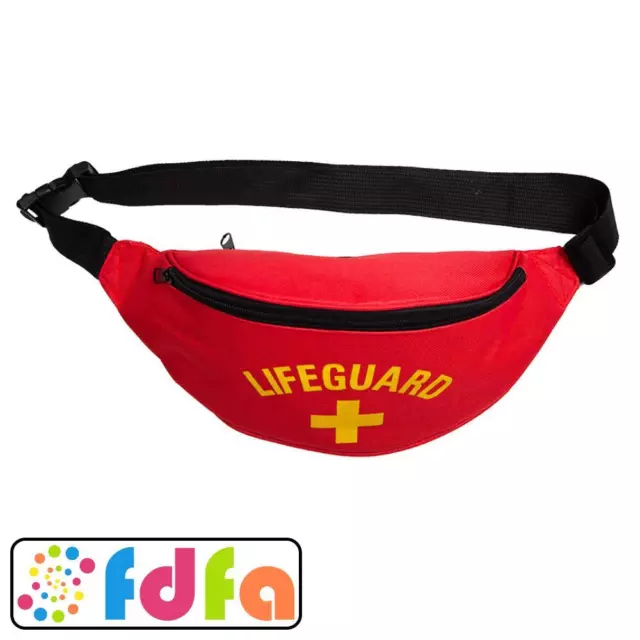 Wicked 1980s 80's Bum Bag Red Lifeguard Adults Fancy Dress