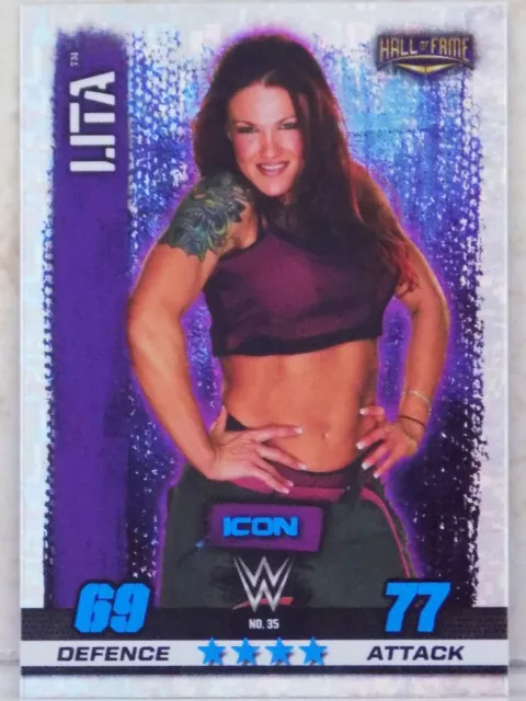 WWE LITA HOF ICON FOIL TOPPS SLAM ATTAX 10th EDITION WRESTLING CARD DIVA AEW WWF