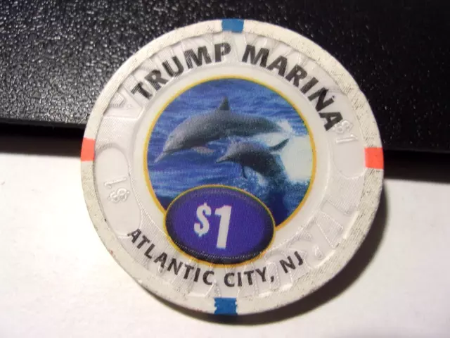 TRUMP MARINA HOTEL CASINO $1 casino gaming poker chip - Atlantic City, NJ