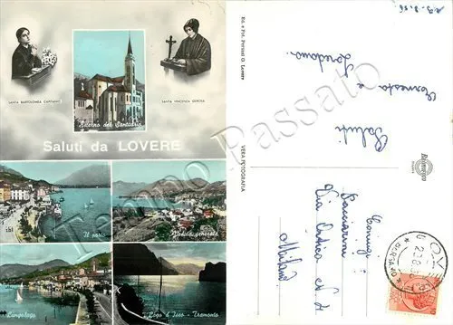 Cartolina Saluti da Lovere, Santa Bartolomea e Santa Vincenza - Bergamo