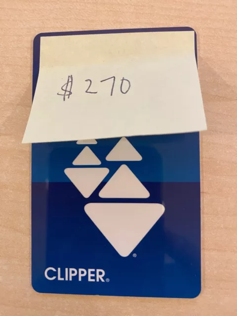 $270 CLIPPER CARD for BART,MUNI,VTA,CalTrain,Ferry,AC Transit (Free Shipping)
