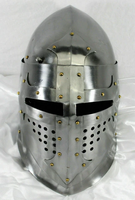 Halloween Medieval Great Bascinet helmet Hand Forged sca/jousting/knight/armor