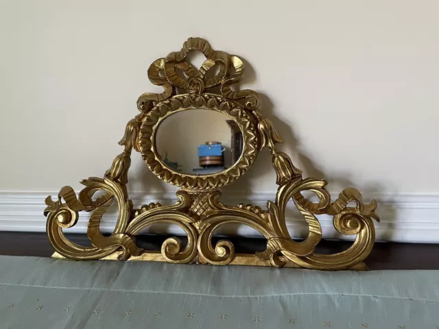 Vintage style ITALY Carved MIRROR GOLD Euromarchi Wall ITALIAN Hollywood Regency