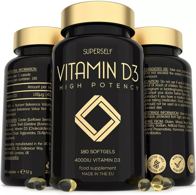 High Strength Vitamin D3 - VIT D3 Supplement Tablets for Bones, Teeth, Immune Sy