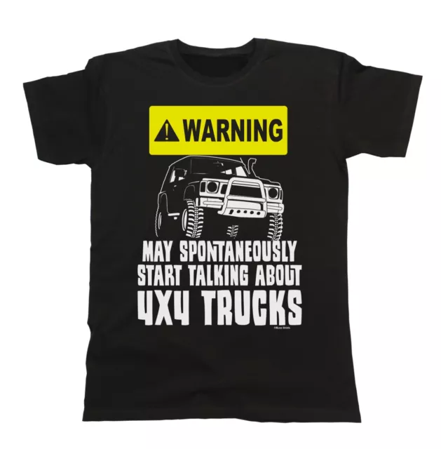 4x4 T-shirt divertenti da uomo WARNING May Start Talking About Trucks Off Road regalo