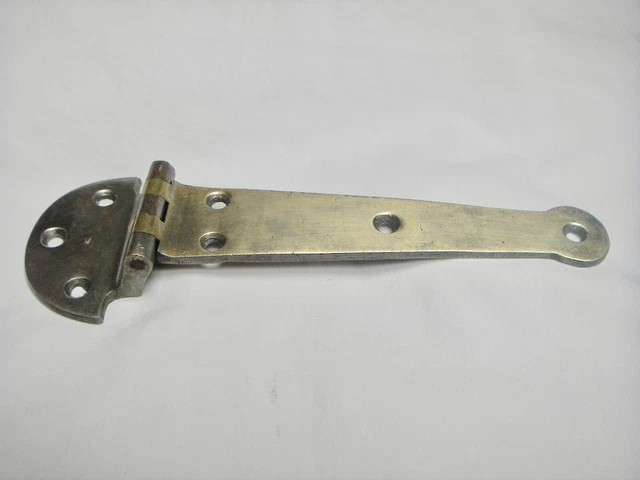 Vintage 7 1/2" Nickel Plated Cast Brass Backflap T-Hinge w/ 7/16" Offset #5636