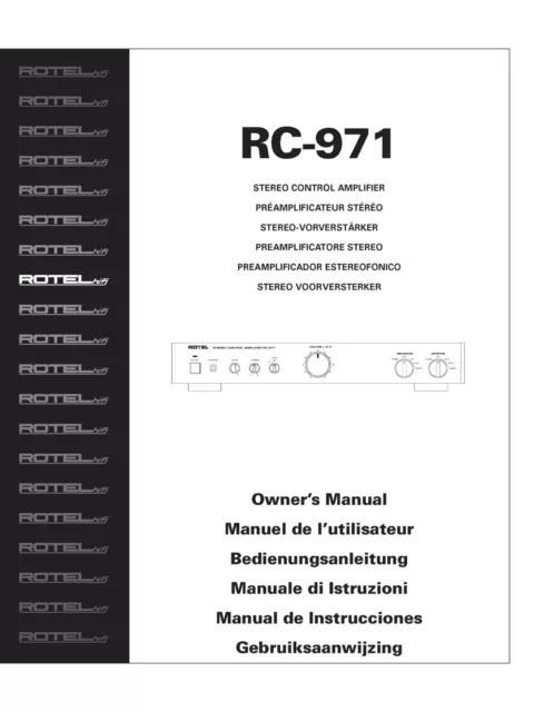 Bedienungsanleitung-Operating Instructions für Rotel RC-971