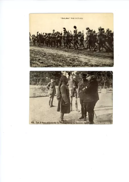 2 Ww1 War Military Army Daily Mail Wiltshire Regiment Pertab Singh Postcards