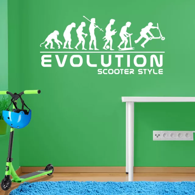 Evolution of Man Scooter Style Stunt Kids Children Street Ride Wall Sticker A105 3