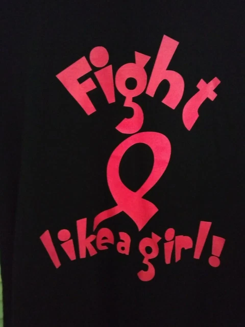 New 2X Fight Like A Girl Black Pink Tee Shirt
