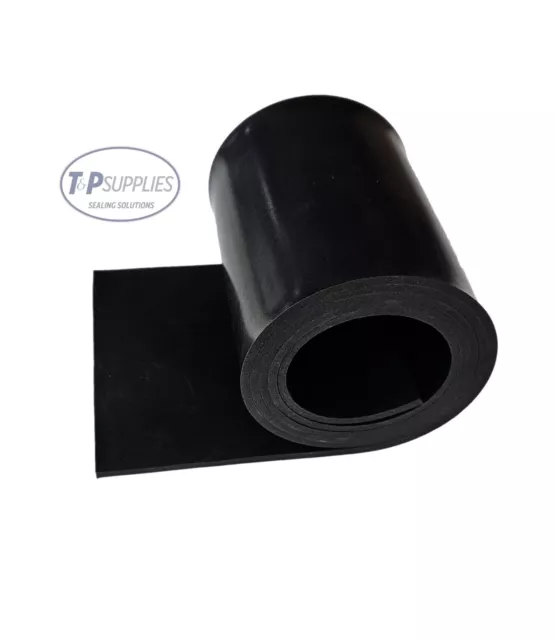 Solid Black Neoprene Rubber Strip - various lengths, widths and thicknesses