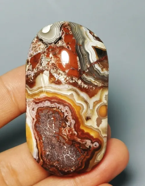 Natural Beautiful Mexican Crazy Lace Agate Geode Crystal Healing Sphere Palm