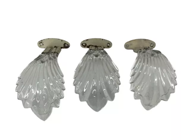 Vintage Art Deco Glass Curtain Drapery Hold Backs Lot Of 3