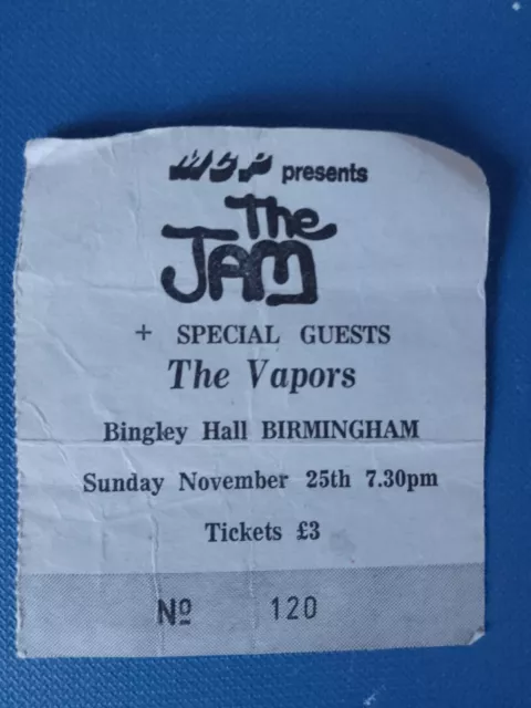 The Jam (Plus The Vapors) Ticket Stub Bingley Hall Birmingham