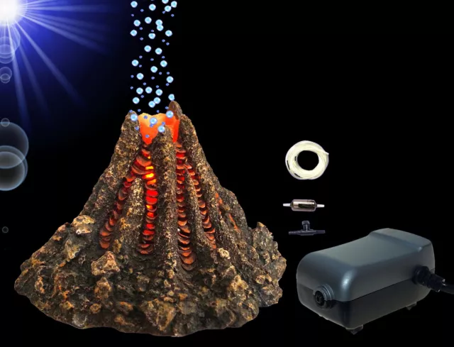 Aquarium Vulkan mit Sprudler / - LED - Anthrazit - Angebot
