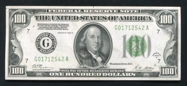 Fr. 2151-G 1928-A $100 Frn Federal Reserve Note Chicago, Il Gem Uncirculated