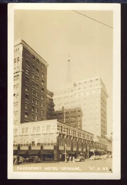RPPC VTG Real Photo Postcard, Davenport Hotel, Spokane Washington