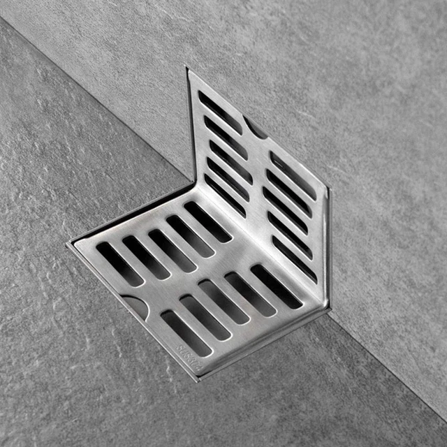 Drenaje de piso de esquina en forma de L acero inoxidable resistente a la corrosión duradera