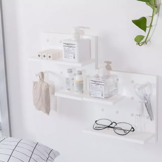 With Hooks Wall-mounted Shelf Punch-free Hanging Storage Rack  Bathroom