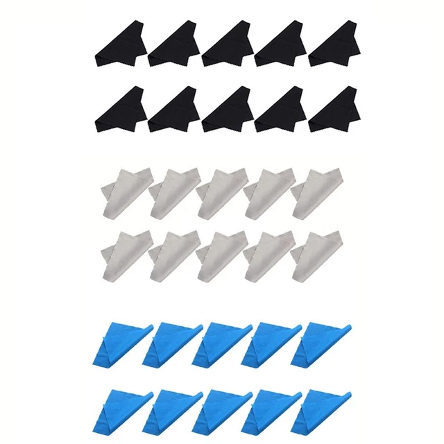 BW&HM Set di 3 panni per la pulizia dell'auto senza bordo, ultra morbidi, assorbenti, 40 x 60 cm, colore: blu