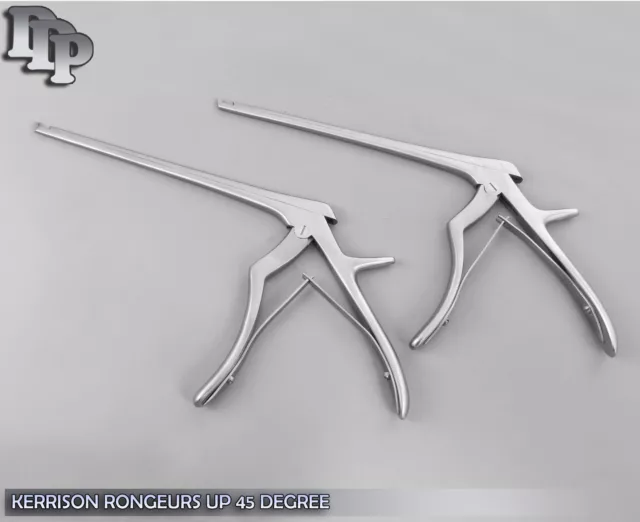 Set Of 2 Kerrison Rongeur 7" Shaft 1mm + 5mm 45° Up Bite Orthopedic Instruments