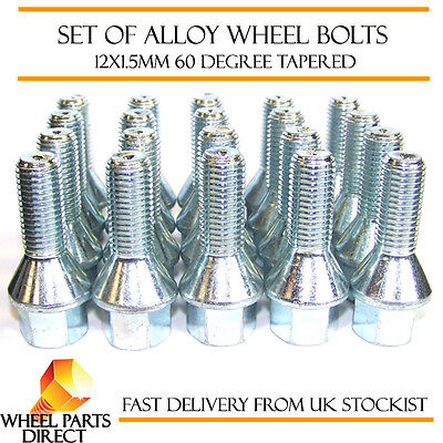 Alloy Wheel Bolts (20) 12x1.5 Nuts Tapered for Renault Clio [Mk2] 98-12