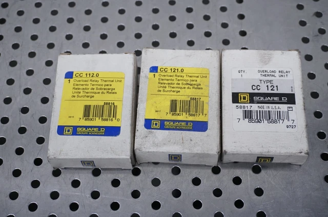 (Qty 3) - Square D CC121 CC112 Overload Relay Thermal Unit