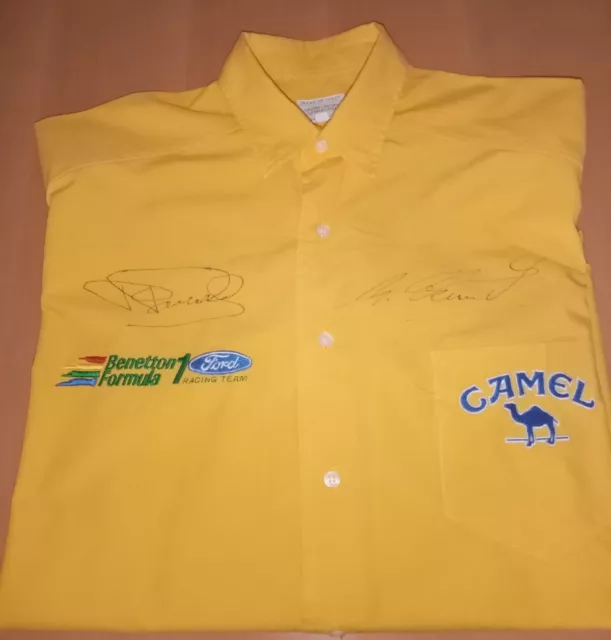 1993 F1 Camel Benetton Ford Michael Schumacher/Patrese Signed Racing Team Shirt