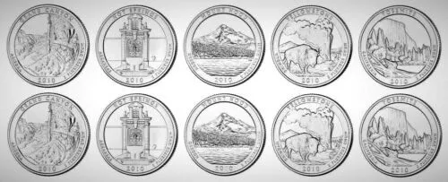2010 P&D America The Beautiful Quarters 10 Coin Uncirculated Mint Set