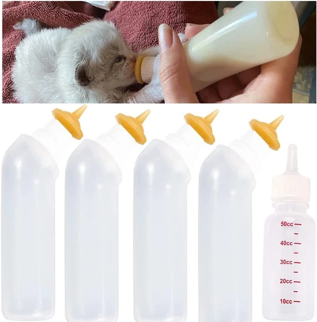 5Pcs Pet Feeding Mini Capezzolo in Silicone Con Bottiglia per Cucciolo Cane Gatt