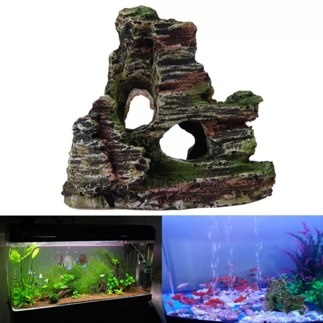 Small Rockery Landscape Non-toxic Resin Hiding Cave for Fish Tank Aquarium Decor 3