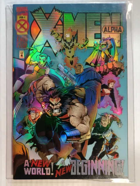 RARE X-MEN ALPHA GOLD  HOLOFOIL CHROME VARIANT . Near Mint Comic Book