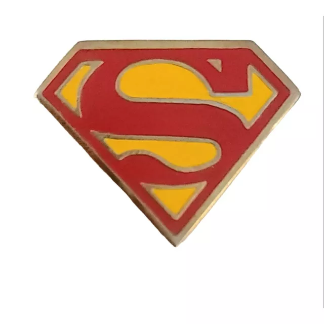 1944 DC Comics Vintage Red Yellow Enamel S Superman Pin, M465