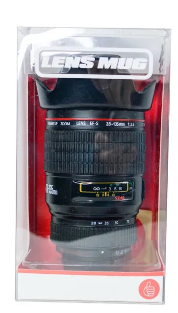 Taza de lentes Canon realista para calor o frío libre de BPA con tapa de cubierta de lente desmontable