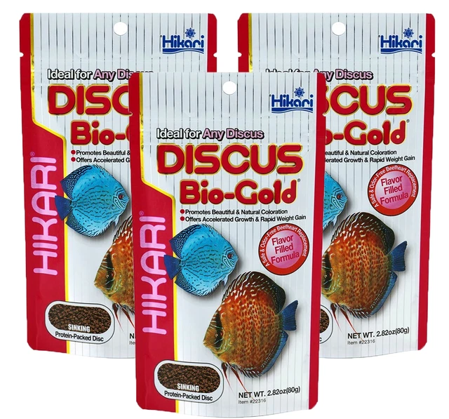 Pellets de color de hundimiento cíclido tropical oro orgánico disco Hikari x3