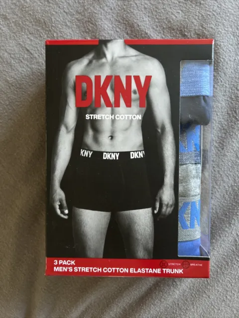 DKNY 3 PACK Hoquaim Mens Boxer Shorts Stretch Cotton Rich Trunk