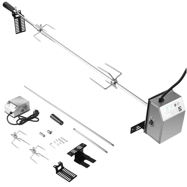 Profi BBQ Grillspieß mit Edelstahl Motor Drehspieß Automatisch Gasgrill 220-240V