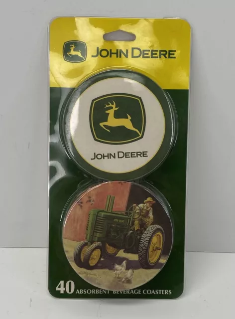 John Deere Set 40 Absorbent Beverage Coasters Licensed Collectable-  New