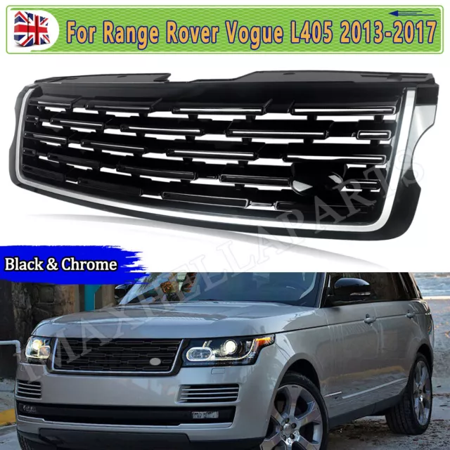 Front Bumper Grille 2023 Style For Range Rover Vogue L405 13-17 Black Chrome UK