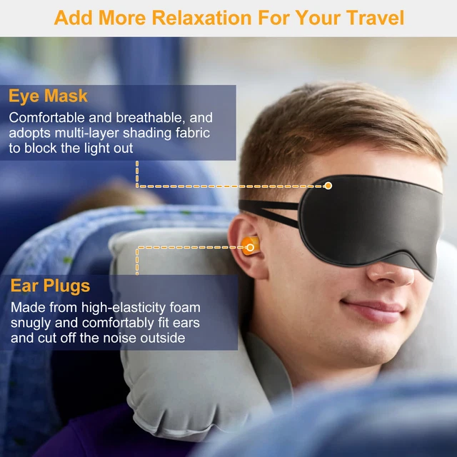 Travel Pillow Inflatable U Shape Neck Pillow Neck Support Head Rest Office Nap 4