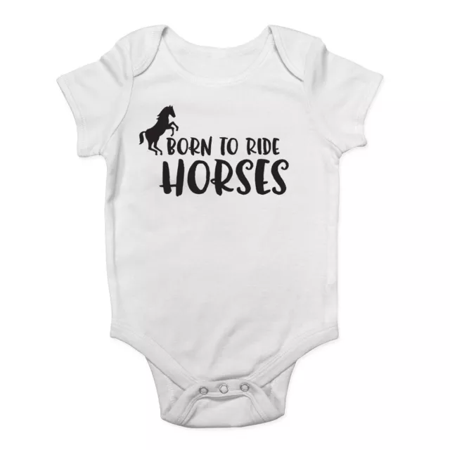 Born to Ride Horses Boys Girls Baby Grow Vest Bodysuit