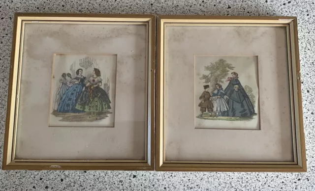 Vintage Prints Miniature - Need Reframing. 70 Years Old.